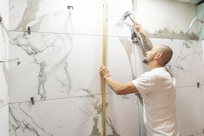 Large Wall Tile Installation